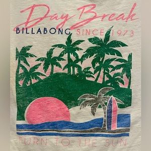 Billabong Day Break Turn to the Sun Graphic Women’s T-Shirt Size Small White